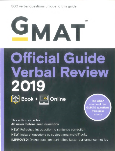 GMAT Official Guide Verbal Review 2019 pdf