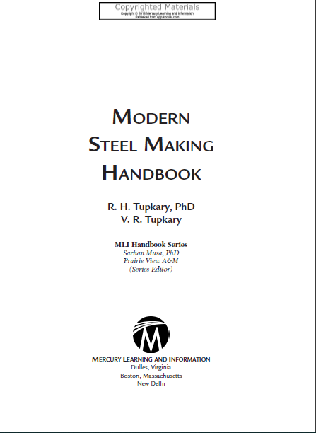 Modern Steel Making Handbook by R. H. Tupkary & V. R. Tupkary pdf